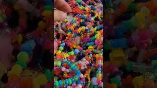 ASMR vintage beads! #satisfying #beadbox #kandikid #90s #beads #2000s #beading  #colorfulbeads