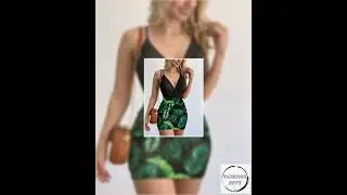 Surplice Spaghetti Strap Top and Printed Mini Skirt Set