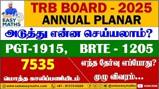 TRB ANNUAL PLANAR 2025 | RELEASED | PG TRB | UG TRB | SET | BEO | EXAMINATION DATES