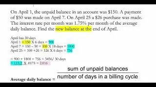 How to find new balance using the Average daily balance method| Dr. Choden