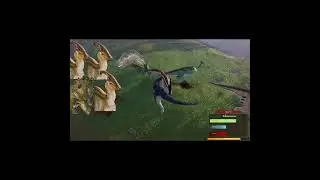4 herbivores vs Allosaurus (Fallen Ashes) #jurassicworld #roblox