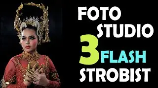 foto studio menggunakan 3 flash strobist