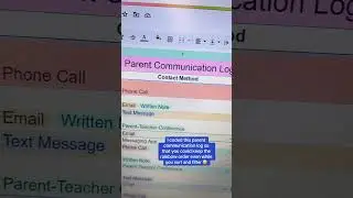 Parent Communication Log