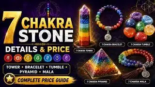 7 Chakra Stone Details & Price Tower, Bracelet, Tumble, Pyramid & Mala #megic #crystals #healing