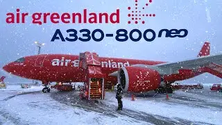 🇩🇰 Copenhagen - Nuuk 🇬🇱  Air Greenland Airbus A330neo [FULL FLIGHT REPORT] Snowstorm landing