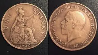 UK 1930 ONE PENNY Coin VALUE + REVIEW