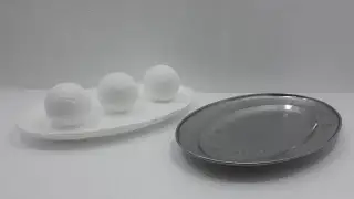 IDÉIAS COM ISOPOR PARA INICIANTES: BANDEJA E ESFERAS DE ISOPOR, MUITO FÁCIL DE FAZER.