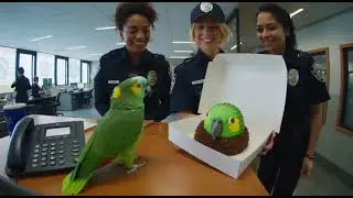 This Talking Parrot Took Over a Police Station 😂🦜🚓#TalkingParrot #FunnyParrot #PoliceComedy