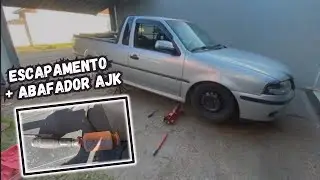 VLOG SAVEIRO MAGNATA AJUSTANDO ESCAPAMENTO PRA NAO PEGAR NO CH&Atilde;O + ABAFADOR AJK