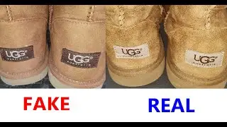 UGG Australia classic boots real vs fake comparison. How to spot counterfeit UGG boots