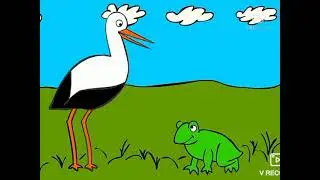 German Cartoons: Storch trifft Breitmaulfrosch (1) - Learn German easily