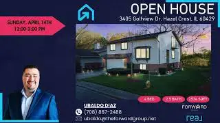 OPEN HOUSE ALERT!  3405 Golfview Dr, Hazel Crest, IL 60429