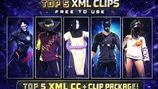 FREE FIRE TOP 5 XML + CC + CLIP 🔥 | FF EDITING CLIP PACK | FREE TO USE