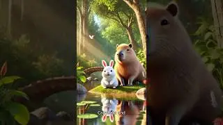 Capybara&rsquo;s Daring Escape with Rabbit! 🌊🔥#trending #shorts #capybara