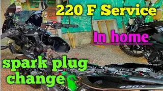 220F service in home , spark plug change, frame cleaning /Malayalam video