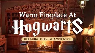 Warm Fireplace At Hogwarts | Harry Potter Music and Ambience from Hogwarts Legacy