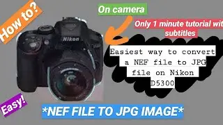Easiest way to convert a NEF file to JPG file on Nikon D5300