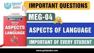 IGNOU MEG-04 Aspects Of Language || Important Questions For Exams 2022 || MA English ||