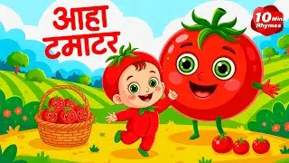 आहा टमाटर | Aaha Tamatar Bade Mazedar | Hindi Nursery Rhymes And Kids Song | Chiku Rhymes