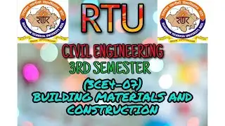 B.TECH ||Dec.2018||3rd sem||Building Materials & Construction||C.E. Branch|| RTU