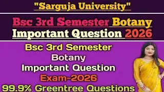 BSc 3rd Semester Botany Important Questions 2026 | Sarguja University Exam | Top Expected Questions