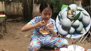 Yummy cooking duck egg with coconut juice