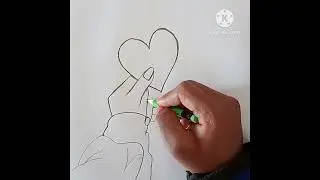 How to draw hand holding heart 💗