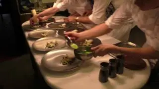 Busy kitchen at 3 Michelin star Hof Van Cleve in Belgium
