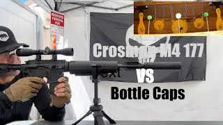 Crosman M4 177 Grouping + Shooting bottle caps 🤙