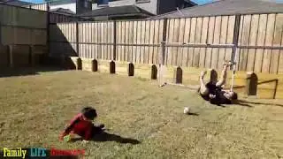 Toddlers and Parents Backyard Football (Soccer)