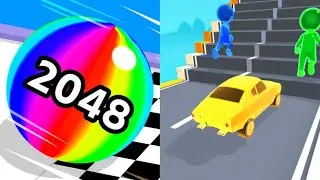 Ball Run 2048 vs Shape Shifting All Levels Gameplay Dual Games (iOS, Android)