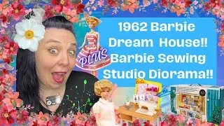 1962 Barbie Dream House PLUS Barbie Sewing Studio Diorama!