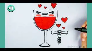 HOW TO DRAW A CUTE WINE GLASS ✏ Easy, Kawaii Style Tutorial