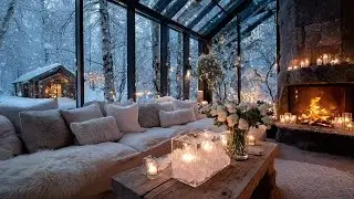 🎹 Winter Lounge Piano  Peaceful Piano with Fire Warmth  Relax Productivity Work Calm Meditation