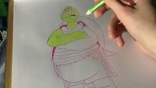 Always Drawing and Colouring Abe Turtle for Chris Grine