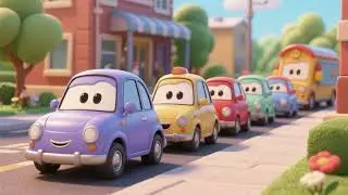 Tiny Cars Line Up for School | Cute Nursery Rhymes & Learning Songs for Kids