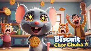 Biscuit Chor Chuha 🐭 | Funny 3D Cartoon Dance & Mischief! 🍪😂 #cartoon #poem #kids