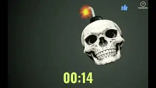 1-Minute Skeleton Head Blast Countdown Timer 💀🔥 | Start & End Alert + Ticking + Background Music