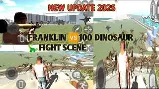 🙀Franklin 🆚100 Dinosaur🦕fight scene in the city in indian bike drive 3d game😱new fight scene in game
