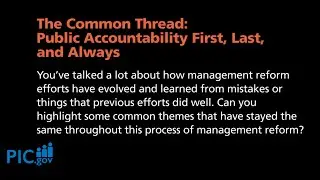 The Common Thread: Public Accountability First, Last, and Always