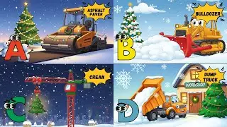🎄🚜 Рождественская песенка про строительную технику от А до Я для детей | Праздничные грузовики и ...