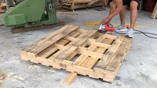 How To Building Outdoor Double Chair With Table // Amazing Design Ideas Woodworking From Pallets
