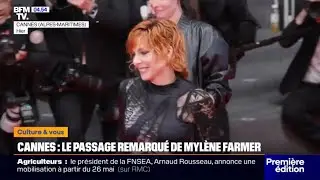 Myl&egrave;ne Farmer- BFM le passage remarqu&eacute; de Myl&egrave;ne Farmer sur le tapis rouge avec Dalloway 16/05/2025