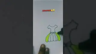 How to draw cute dress 👗 // Rainbow🌈 colouring to dress //#Funkeepart #Tobiart