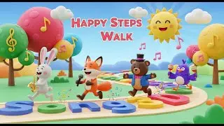 Happy Steps Walk Song | Fun Movement Rhyme for Kids | Nursery Rhymes & Songs for Children
