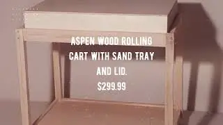 Play Therapy Outlet - Aspen Wood Rolling Cart with Sand Tray and Lid.