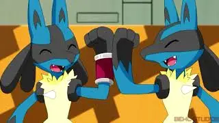 Lucario cute moment (Pokemon Journeys)