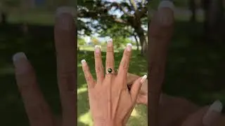 Monstera Tahitian Black Pearl Ring in Gold