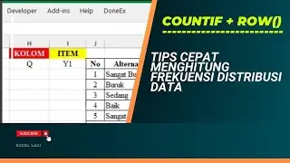 TUTORIAL EXCEL | TIPS CEPAT MENGHITUNG FREKUENSI DISTRIBUSI DATA