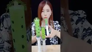 ASMR RAINBOW DRINKS | SEA GRAPES | DRINKING SOUNDS | BIRD GLASS | GREEN WATER